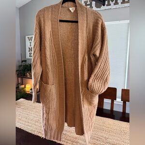 BiBi Tan Cable Knit Cardigan